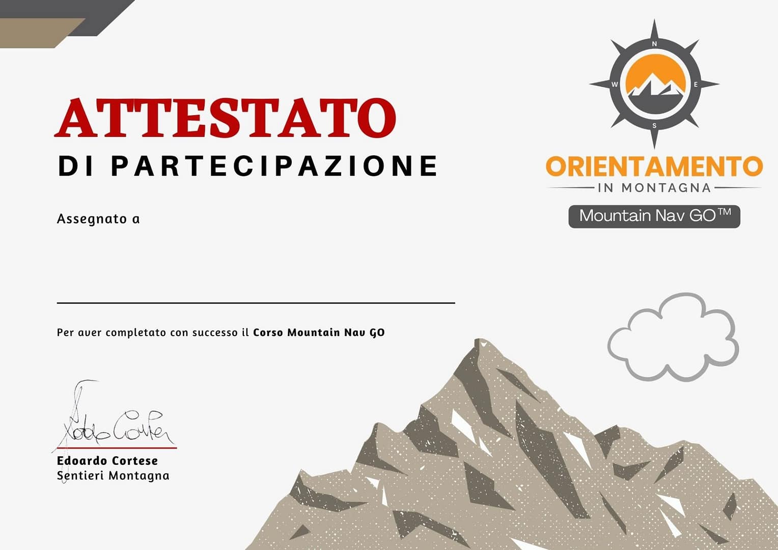 Mountain Nav GO – Certificate